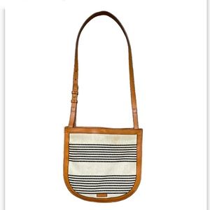 FOSSIL Cavan Tan Leather Adjustable Straps Crossbody Bag Size W12’XH11.5’